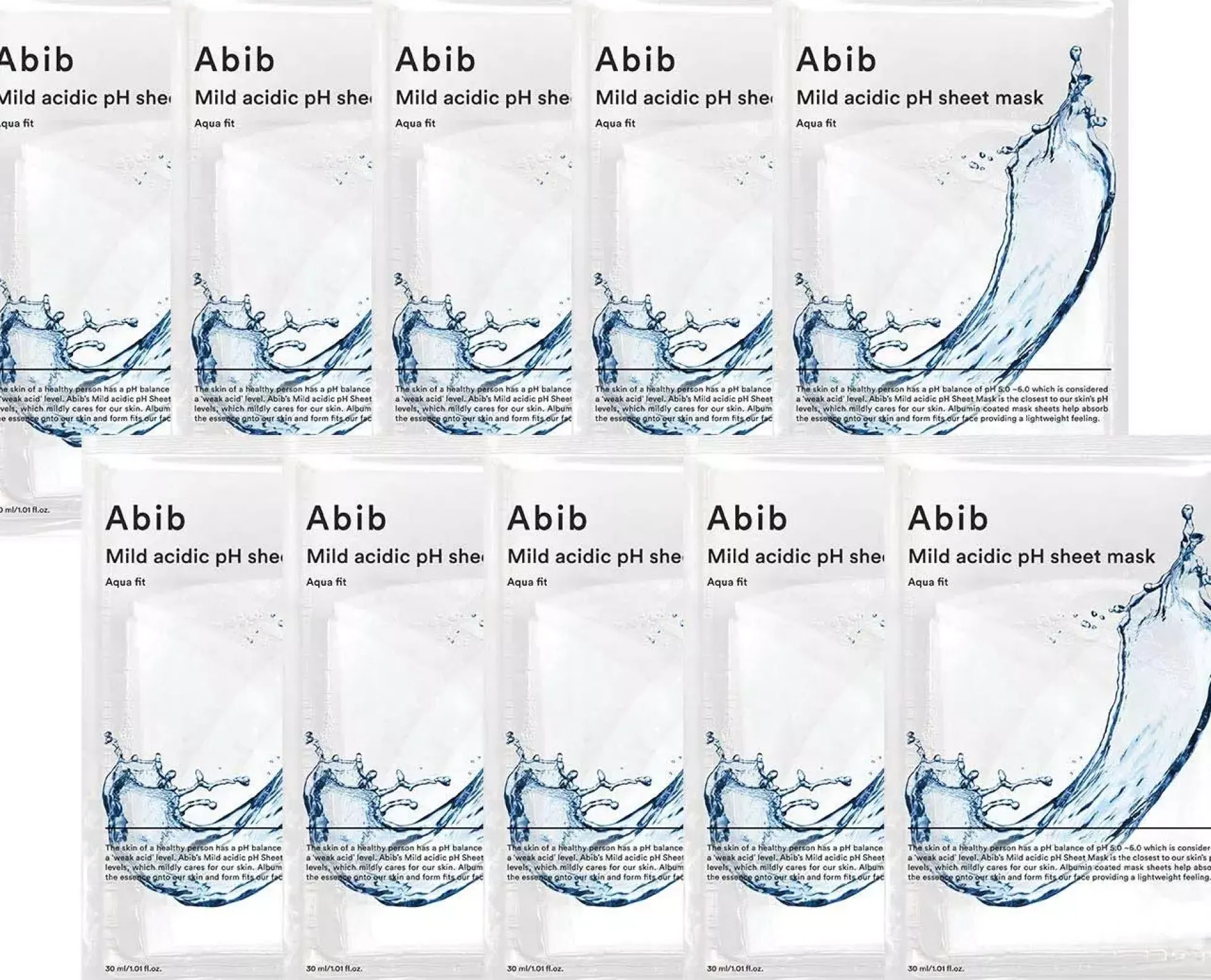 Abib Mild Acidic Ph Sheet Mask Aqua Fit 10-Pack 30 g