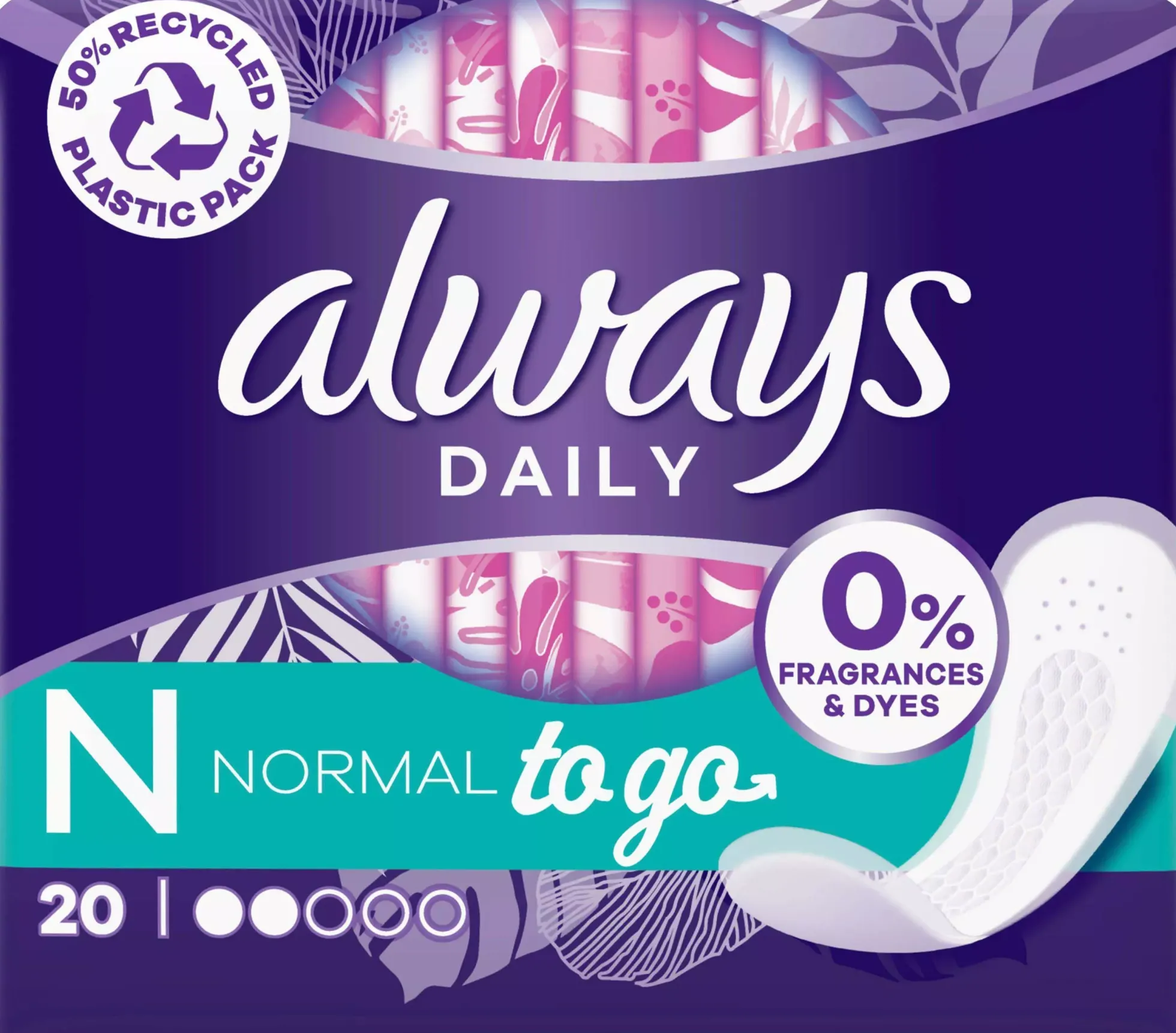 Always Daily Fresh Normal Wrapped Panty Liners 0% Fragrance