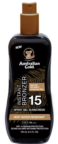 Australian Gold SPF 15 Spray Gel with Bronzer 100 ml