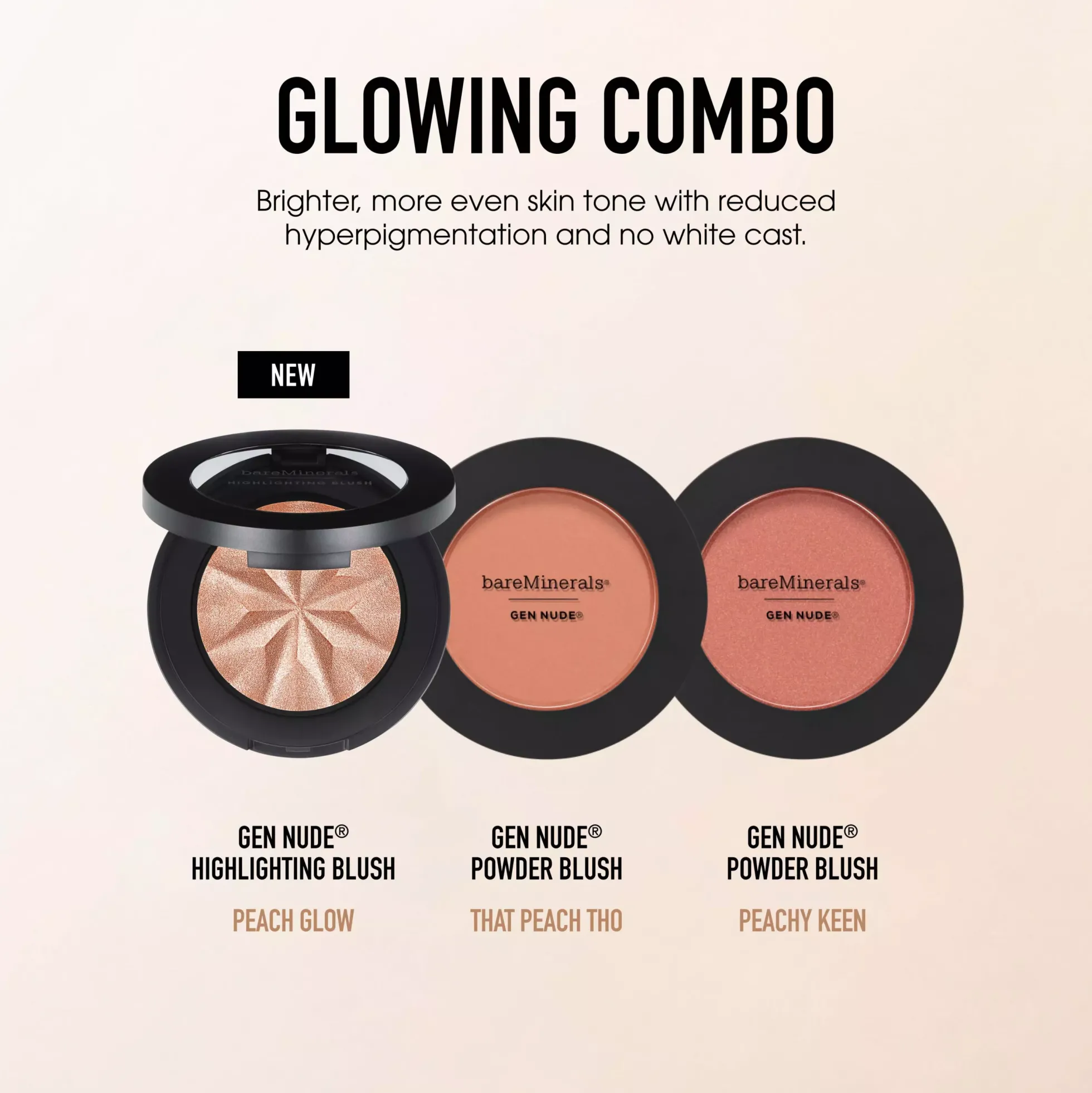 bareMineralsGEN NUDE Highlighting Blush Peach Glow 03
