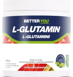 Better You Naturligt L-Glutamin Jordgubb/Rabarber 300 g