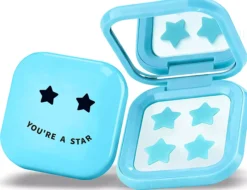 Biovène PIMPLE STAR PATCHES & MIRROR CASE Blue Pimple Patches - Anti-Blemish Stars in portable mirror case, 32 patches 4 g