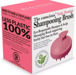 BiovèneThe conscious Scalp Massager, Pink Biodegradable Shampooing Brush
