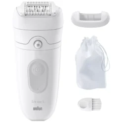 Braun Silk-épil 5 Epilator For Easy Hair Removal Lasting Smooth Skin 5-011 White/Grey