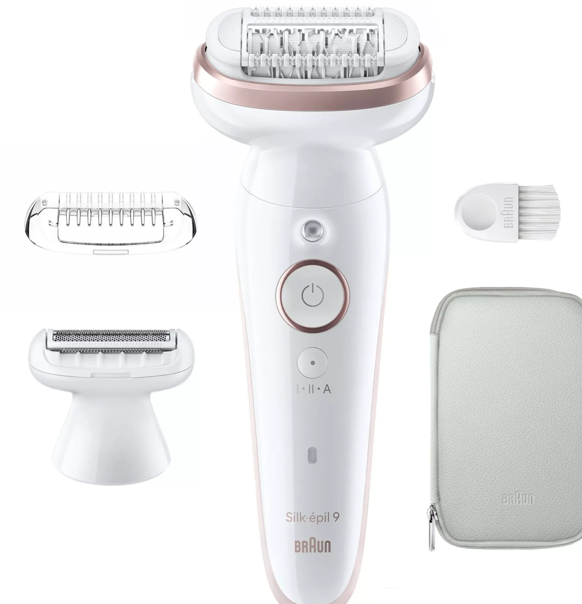 Braun Silk-épil 9 Epilator For Easy Hair Removal Lasting Smooth Skin 9-030 White/Flamingo