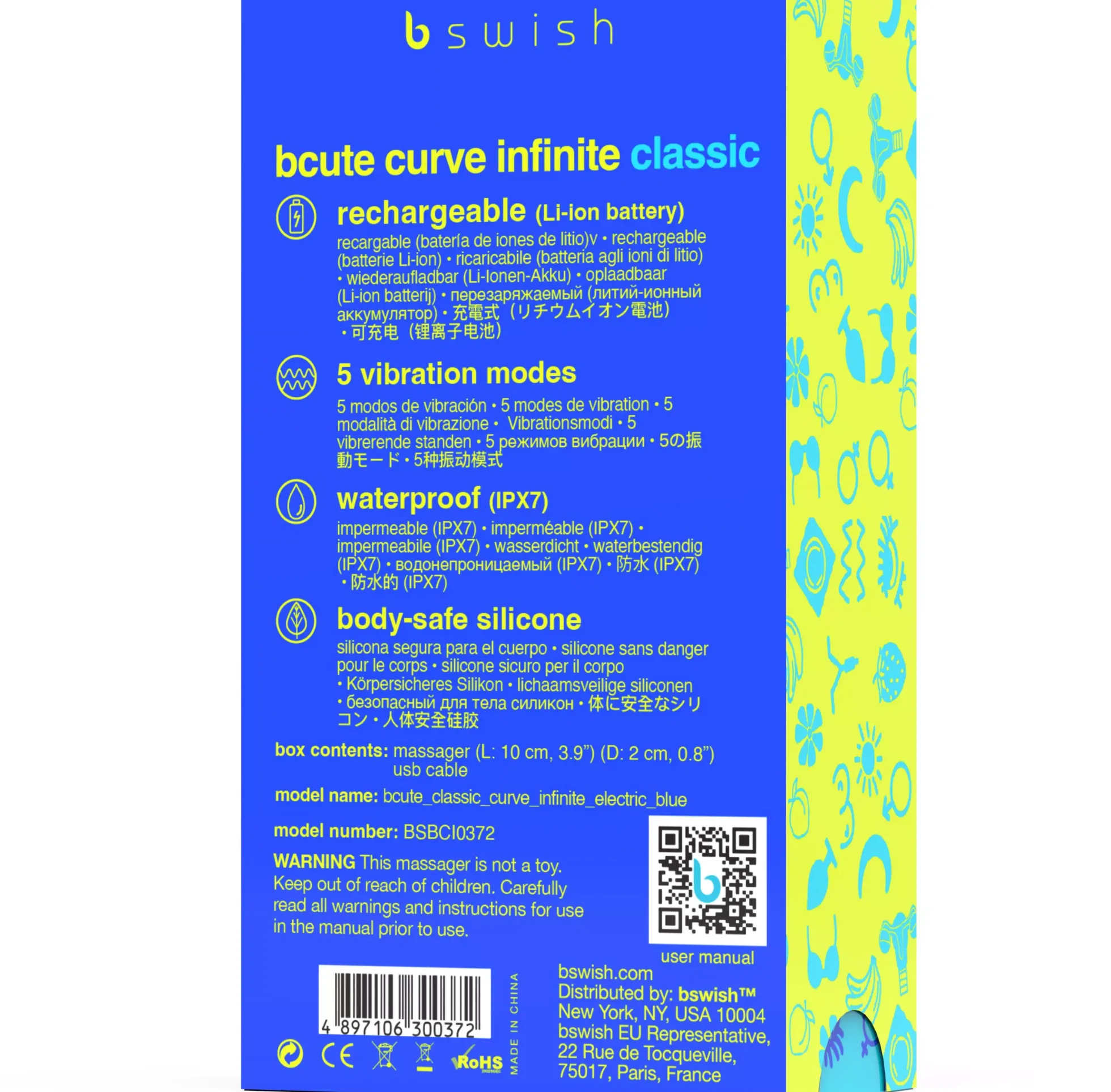 B Swish Bcute Classic Curve Infinte Blue G-spot Vibrator