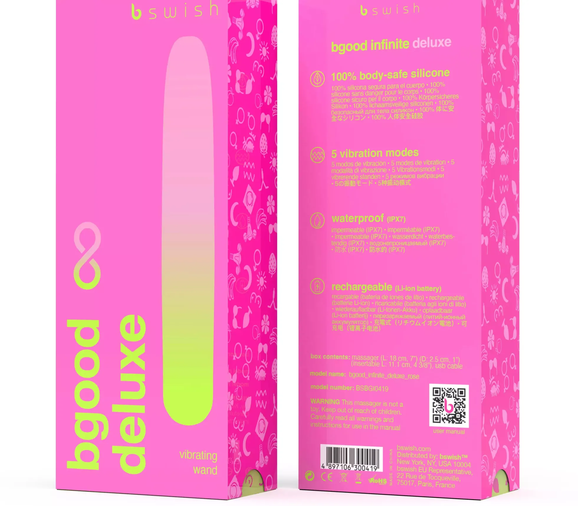 B Swish Bgood Infinite Deluxe Vibrator Rose