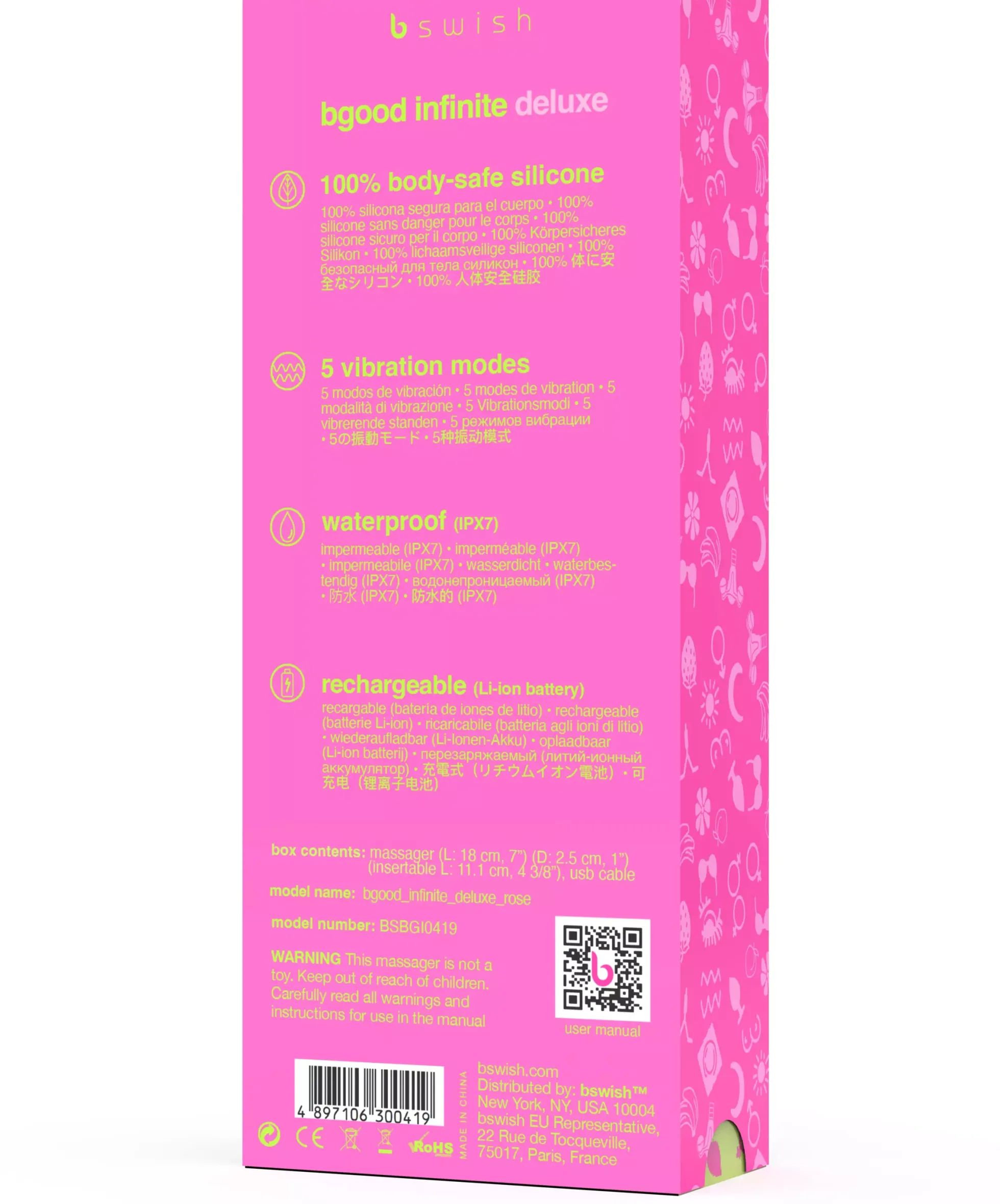 B Swish Bgood Infinite Deluxe Vibrator Rose