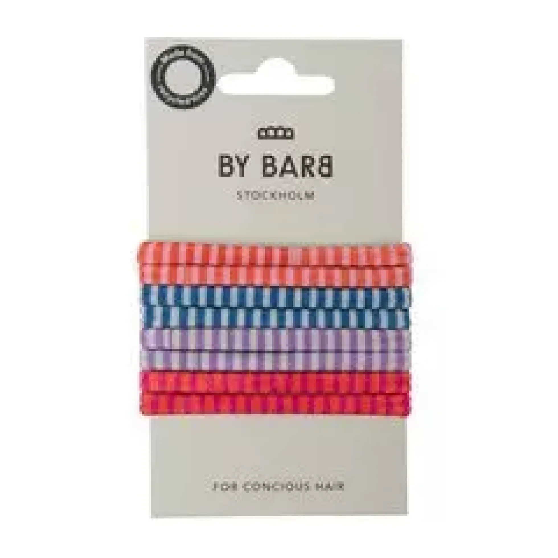 ByBarb Hair ties multicoloured 8-pack, recycled material striped pattern