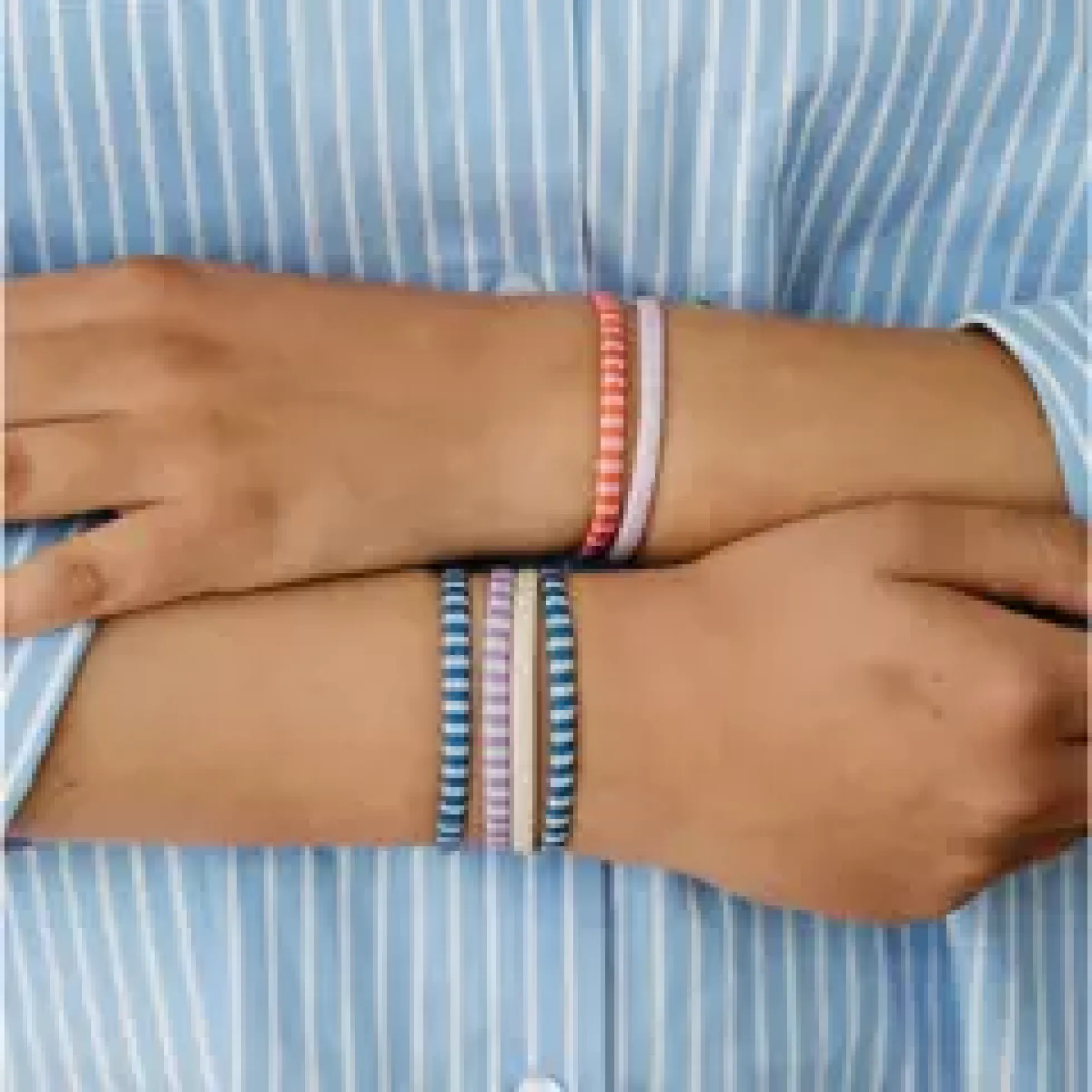 ByBarb Hair ties multicoloured 8-pack, recycled material striped pattern