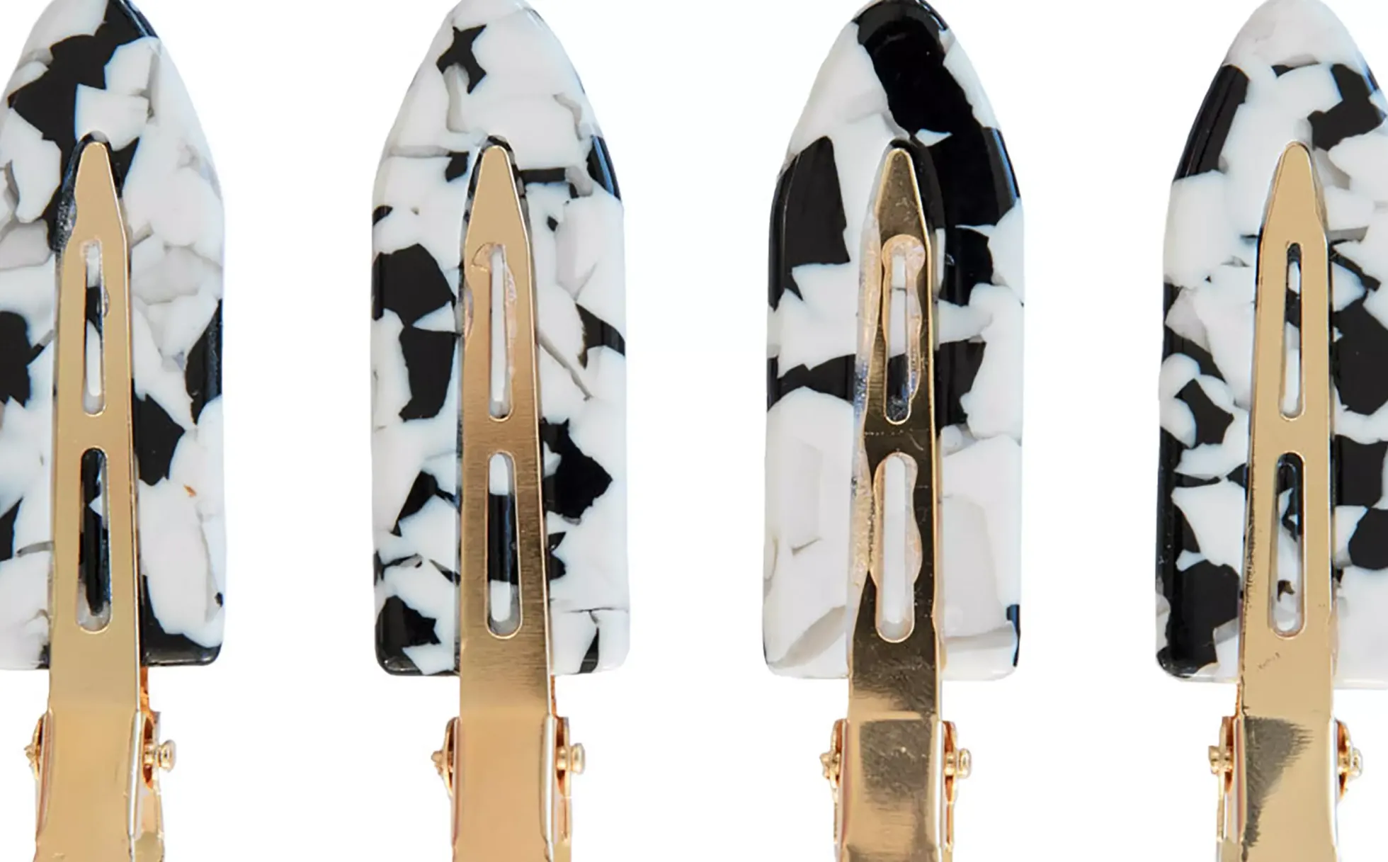ByBarb 4-Set Of Make Up Clips Black and White