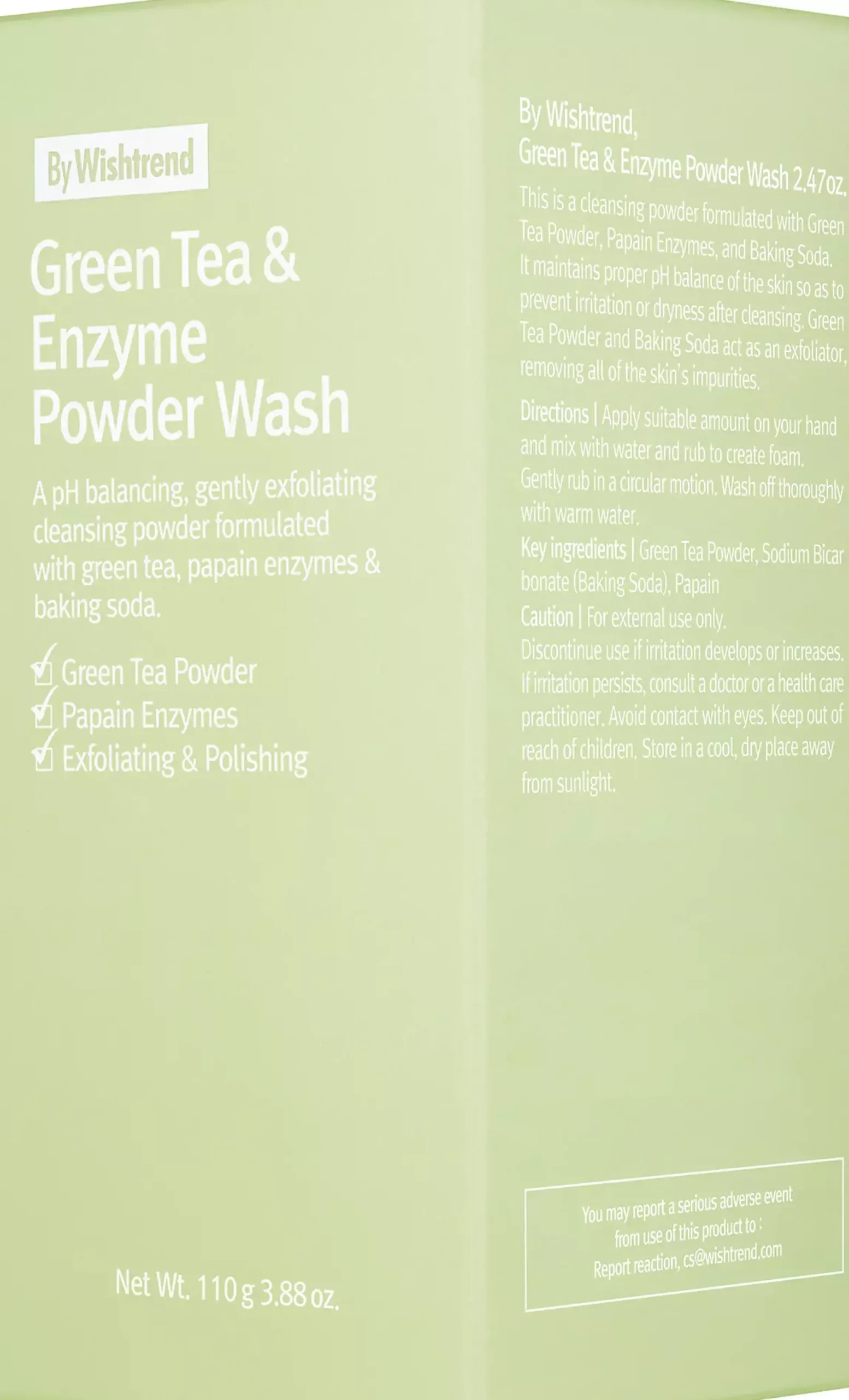 By Wishtrend Green Tea & Enzyme Powder Wash 110 g