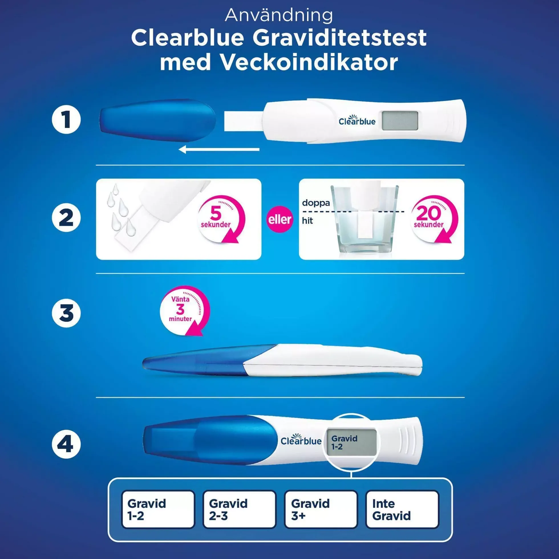 Clearblue Ultra Early Pregnancy test 3 tests (1 digital 2 visual)