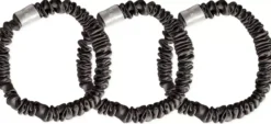 Cloud & Glow Silk Scrunchies 1 cm Charcoal