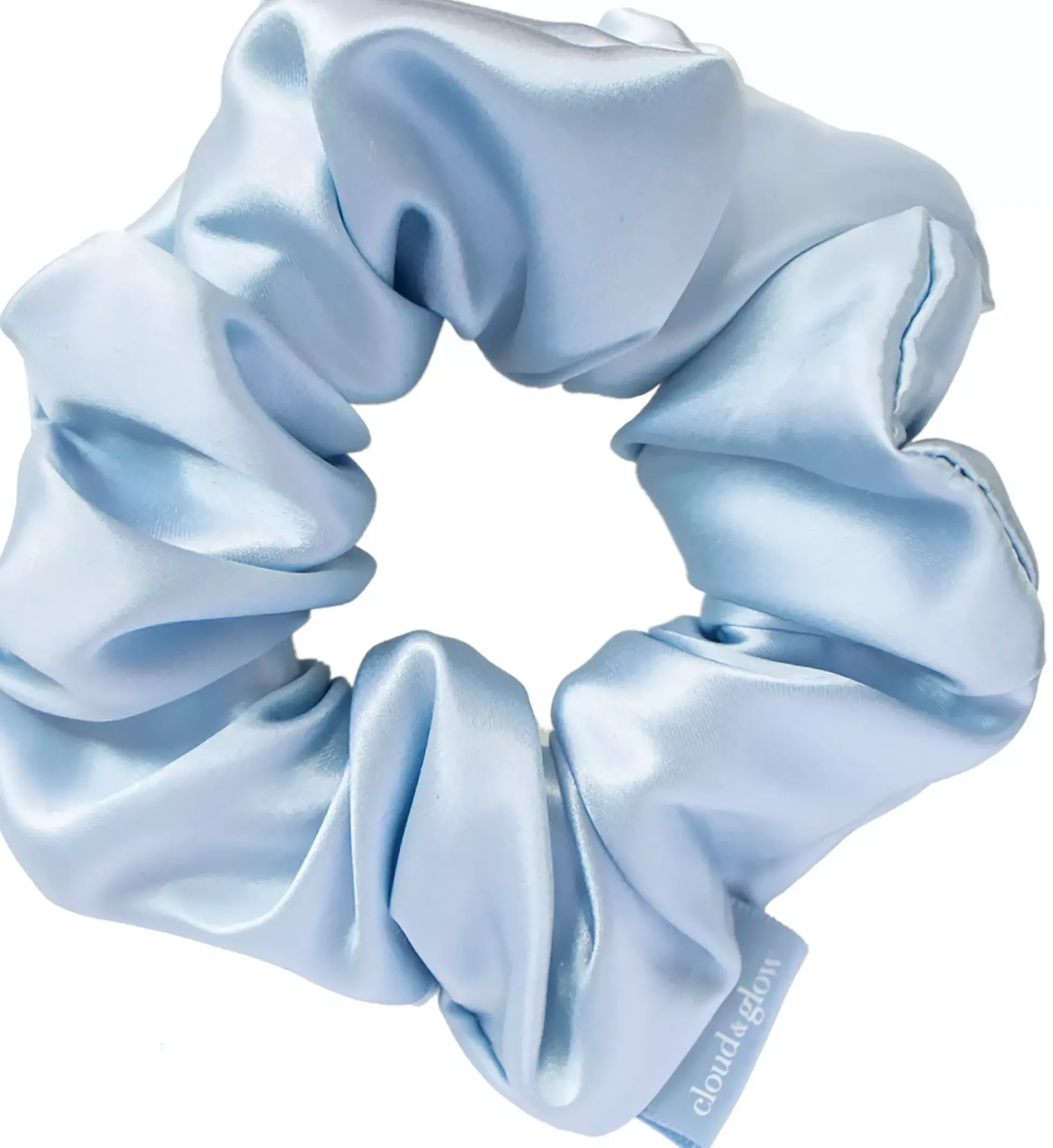 Cloud & Glow Silk Scrunchies 4 cm Sky Blue