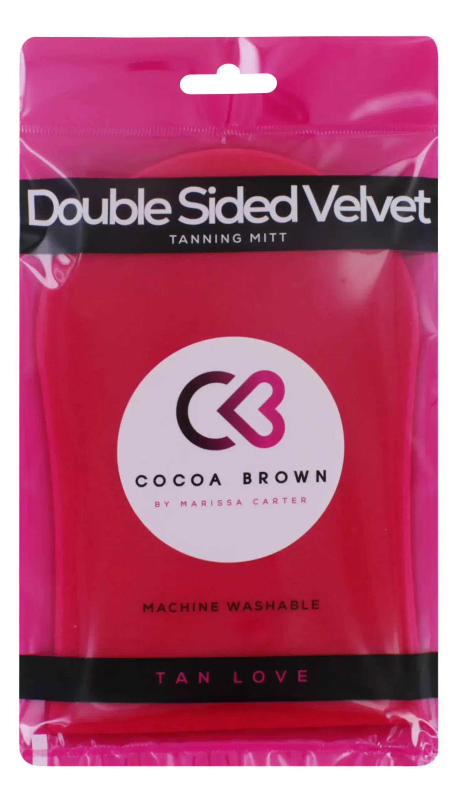 Cocoa Brown Deluxe Double Sided Pink Velvet Tanning Mitt