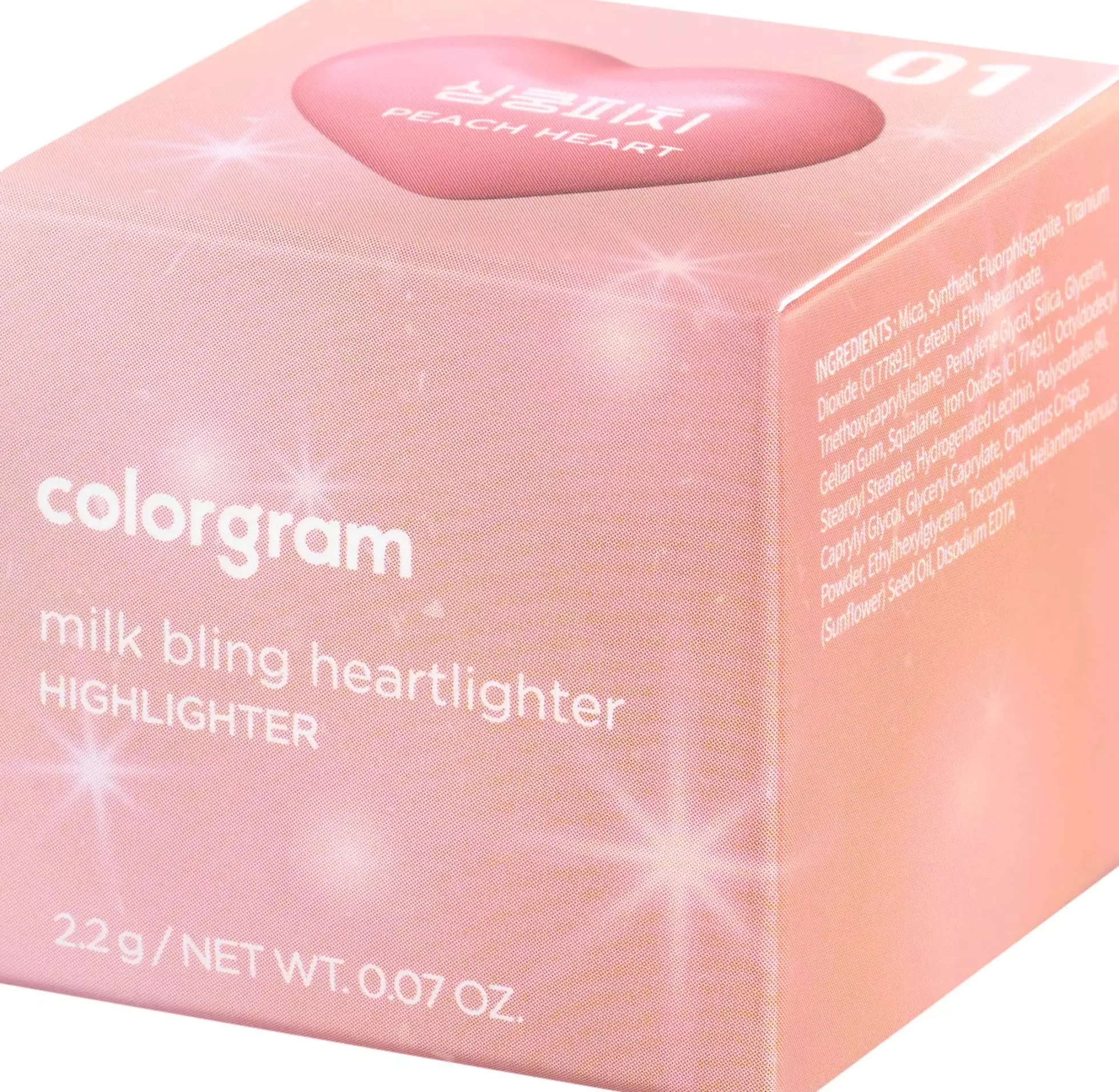 Colorgram Milk Bling Heartlighter 01 Peach Heart