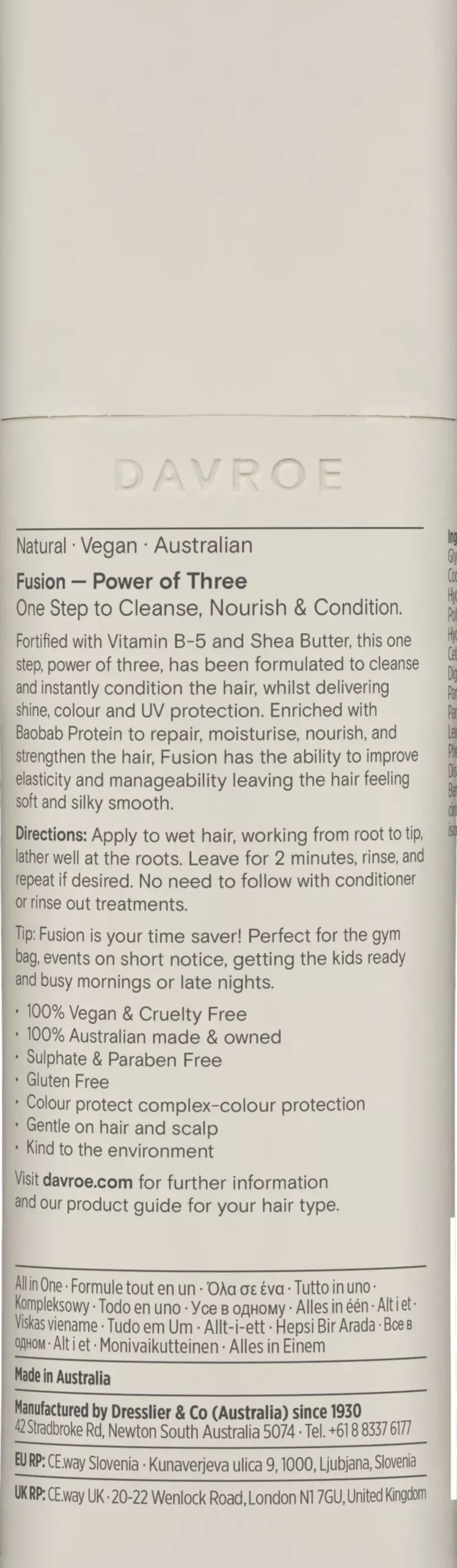 DAVROE Fusion Power of Three 225 ml