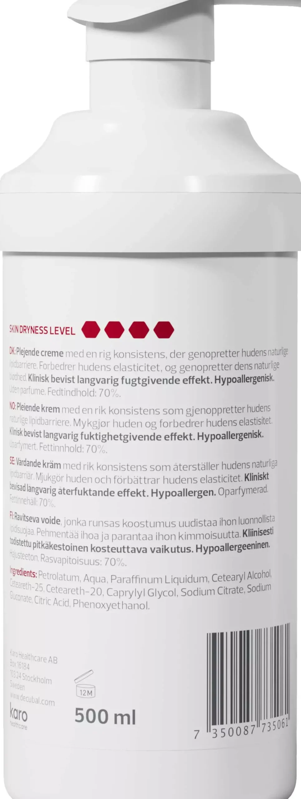 Decubal Restoring Lipid Cream Pump 500 ml