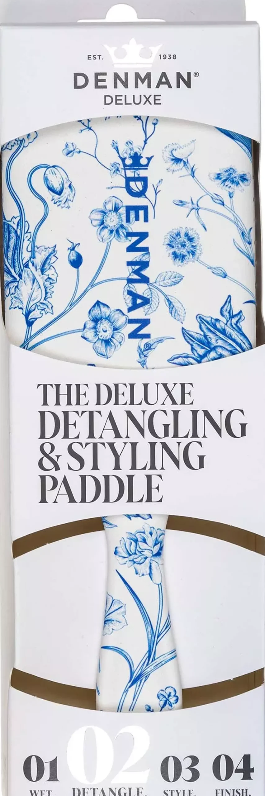Denman Deluxe D38 Power Paddle Brush Blue Belle