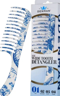 Denman Deluxe D28 Wide Tooth Detangling Comb Blue Belle