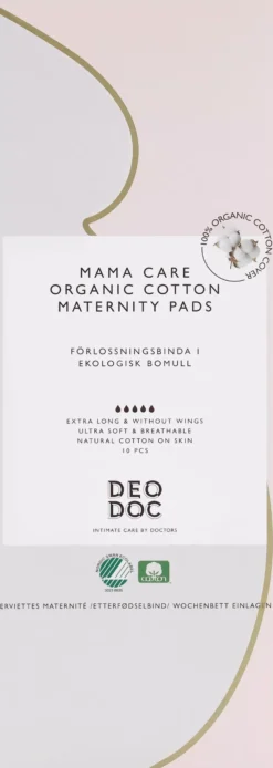 DeoDoc Maternity Pads With 100% Cotton 10 st