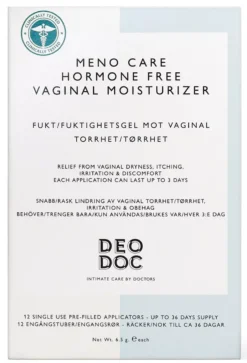 DeoDoc Meno Care Hormone Free Vaginal Moisturizer 12 st
