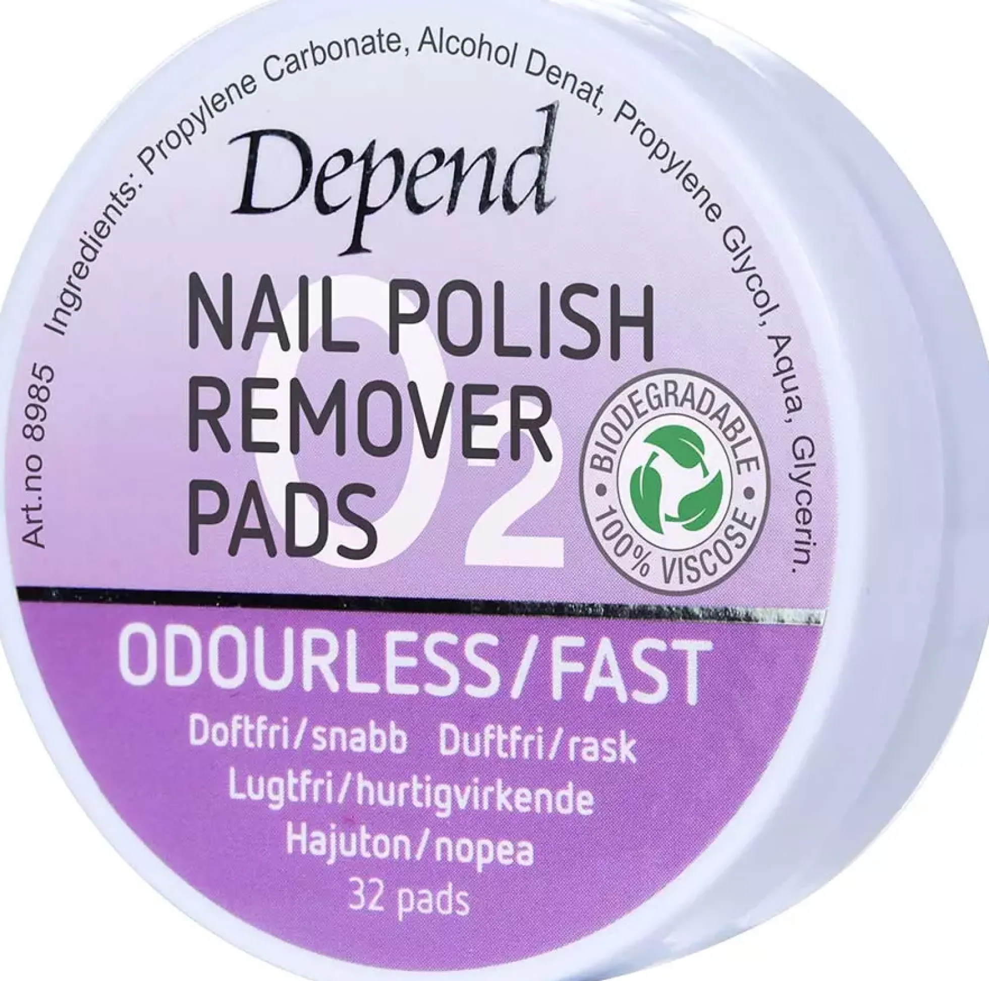 DependO2 Remover Pads Display