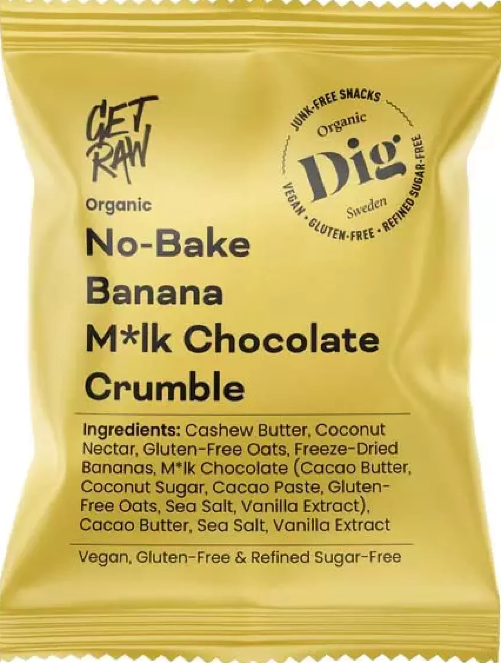 DigGET RAW No-Bake Banana M*lk Chocolate Crumble 35 g