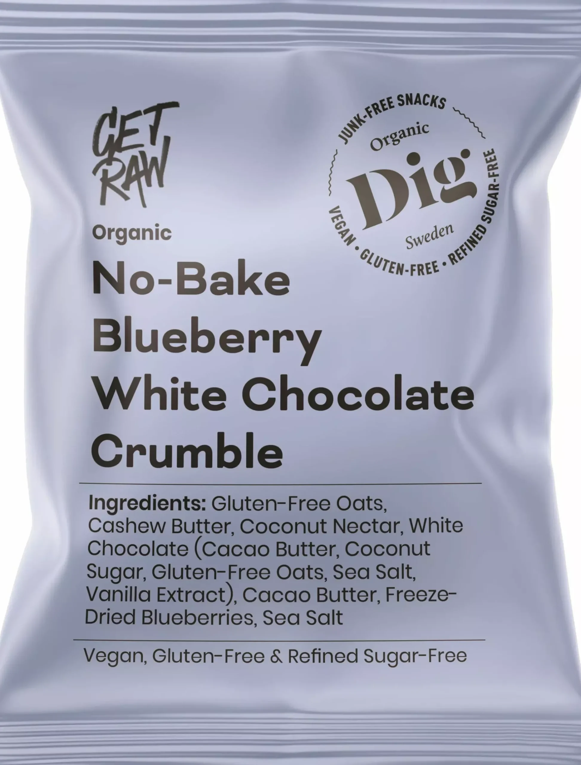 DigGET RAW No-Bake Blueberry White Chocolate Crumble 35 g