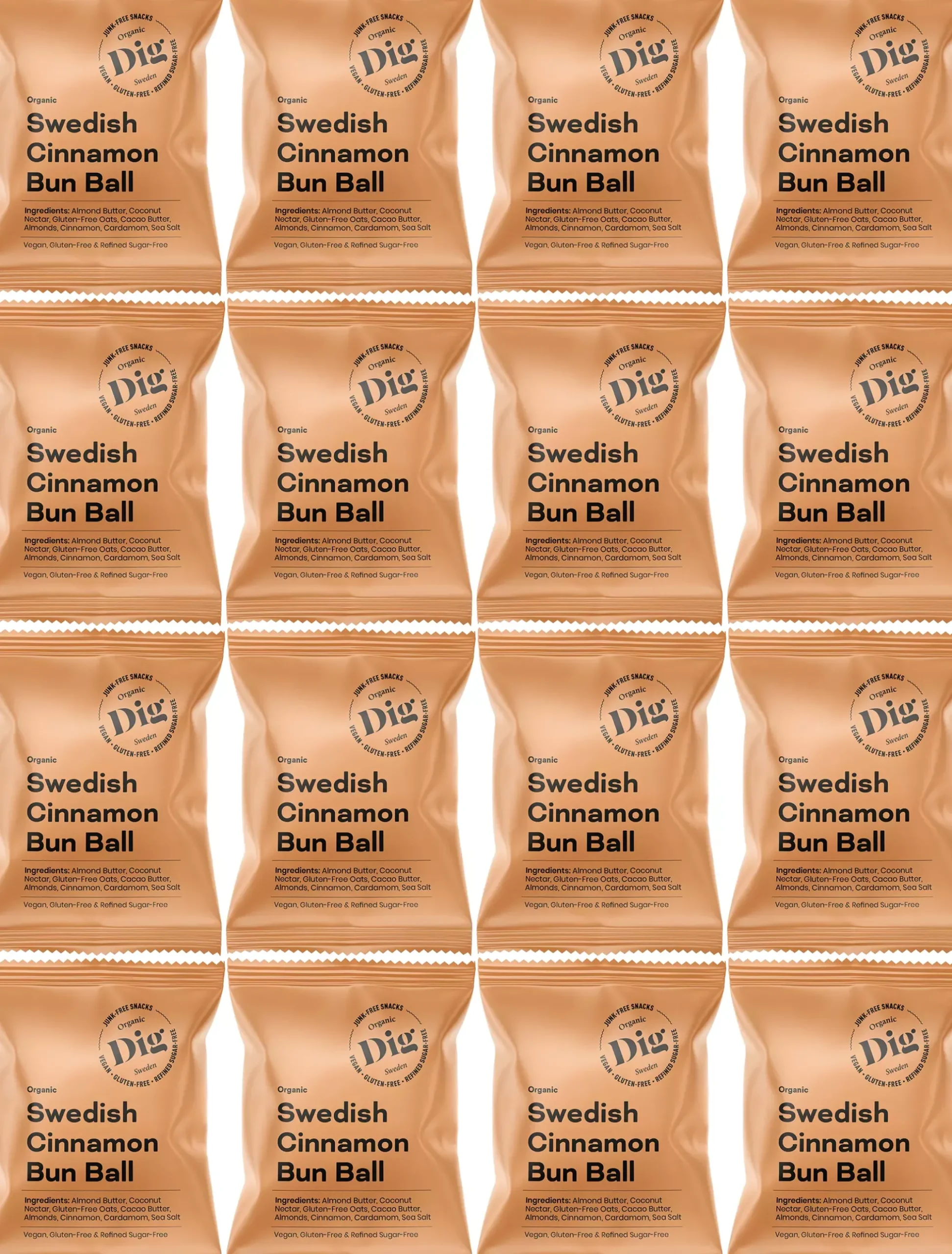 Dig Organic Swedish Cinnamon Bun Ball 16 x 25g