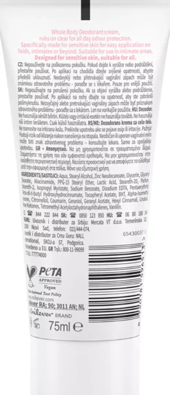 Dove Whole Body Deodorant Raspberry & Rose Deodorant Cream 75 ml