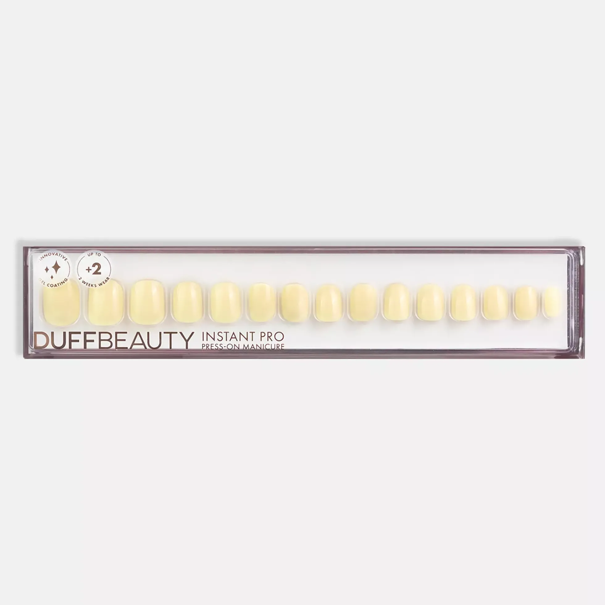 DUFFBEAUTY Instant Pro Press-On Manicure Butter Yellow Short Squoval