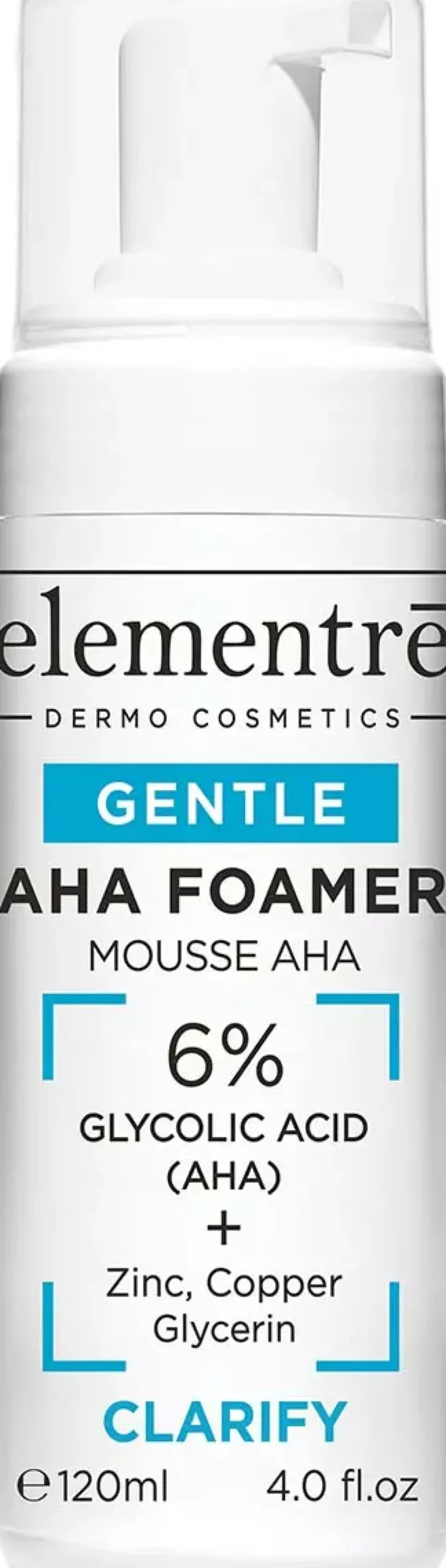 elementrē Aha Foamer Gentle Cleanser 6% Alpha Hydroxy Acid 120 ml