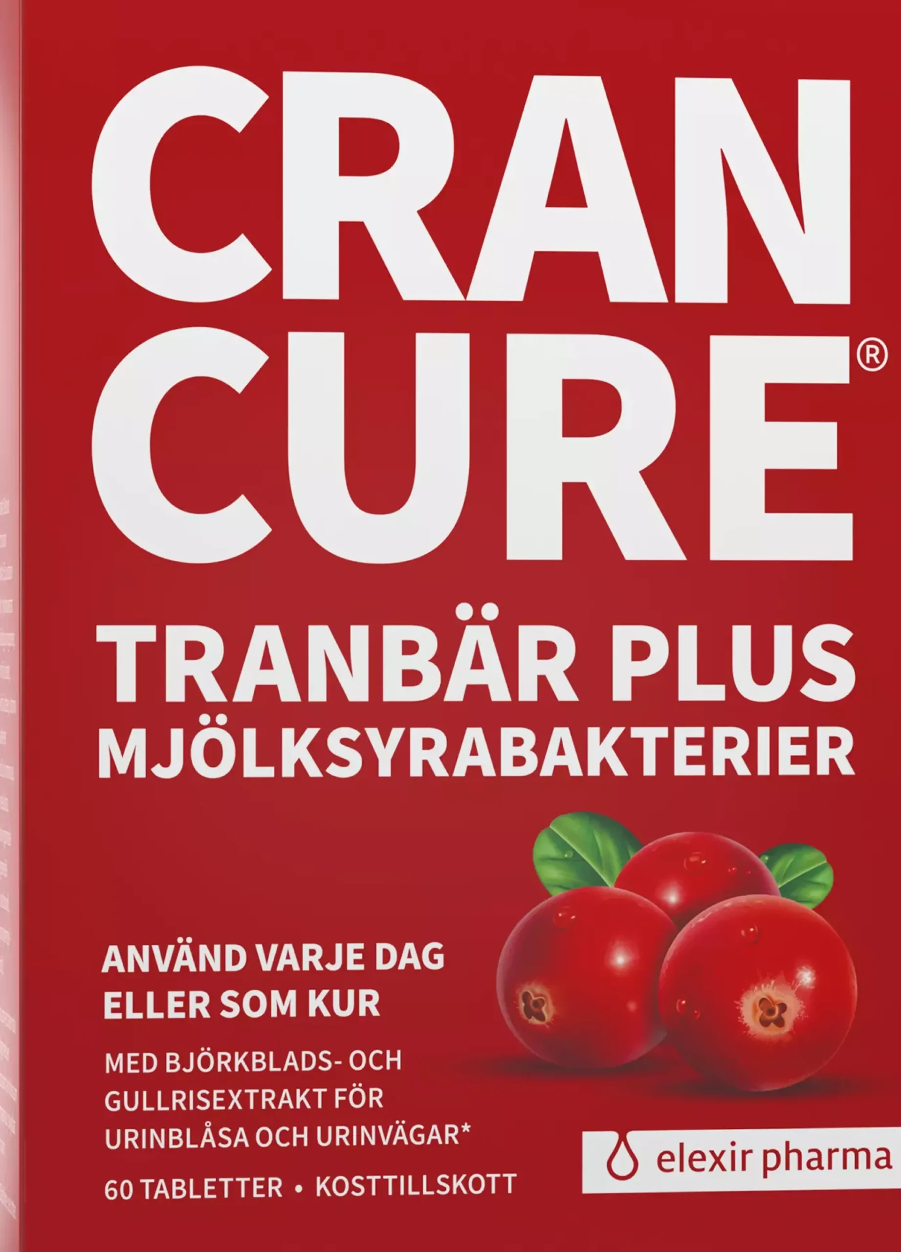Elexir Pharma Cran Cure Tranbär Plus Mjölksyrabakterier 60 st