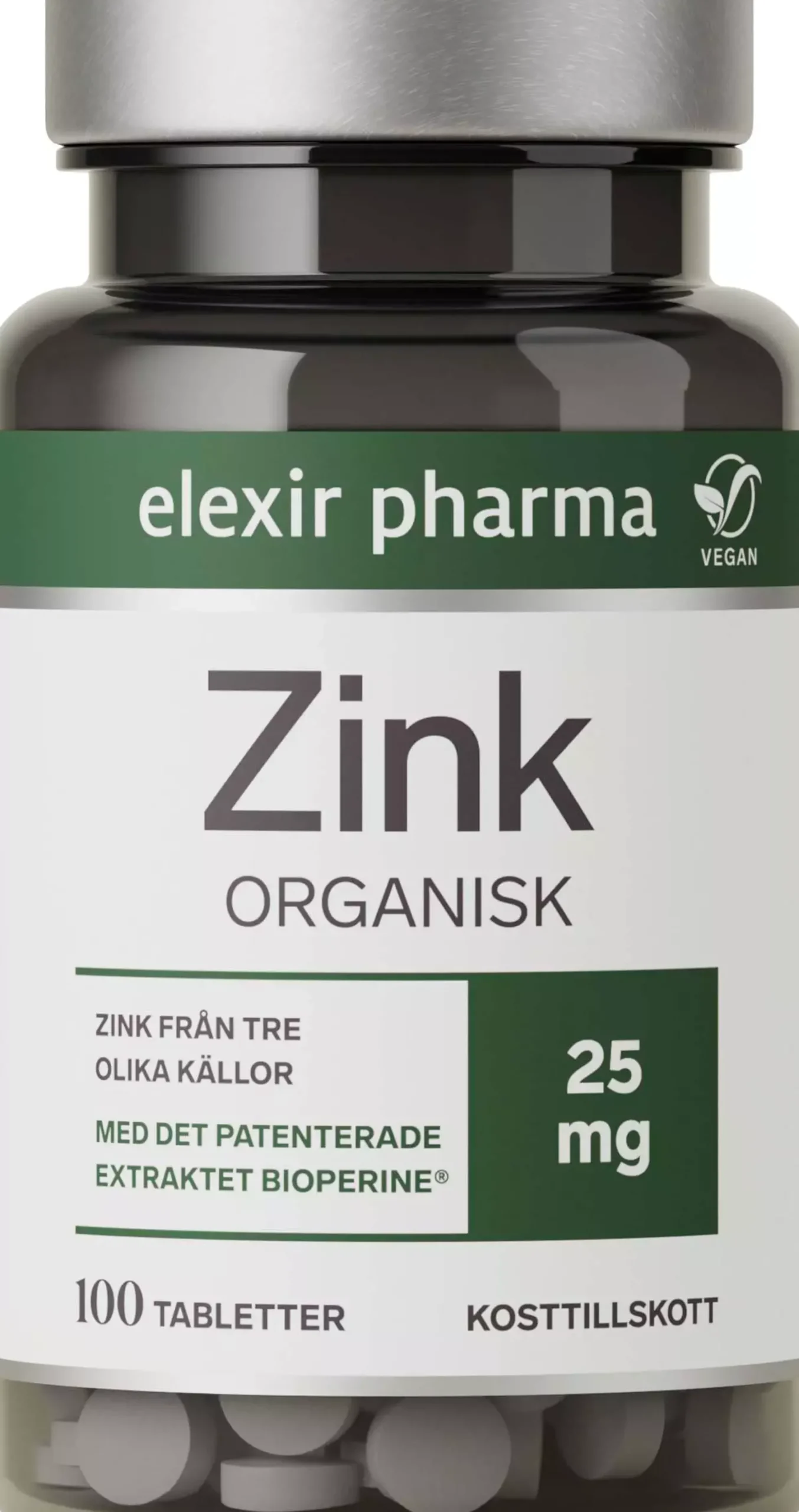 Elexir Pharma Organisk Zink 100 st