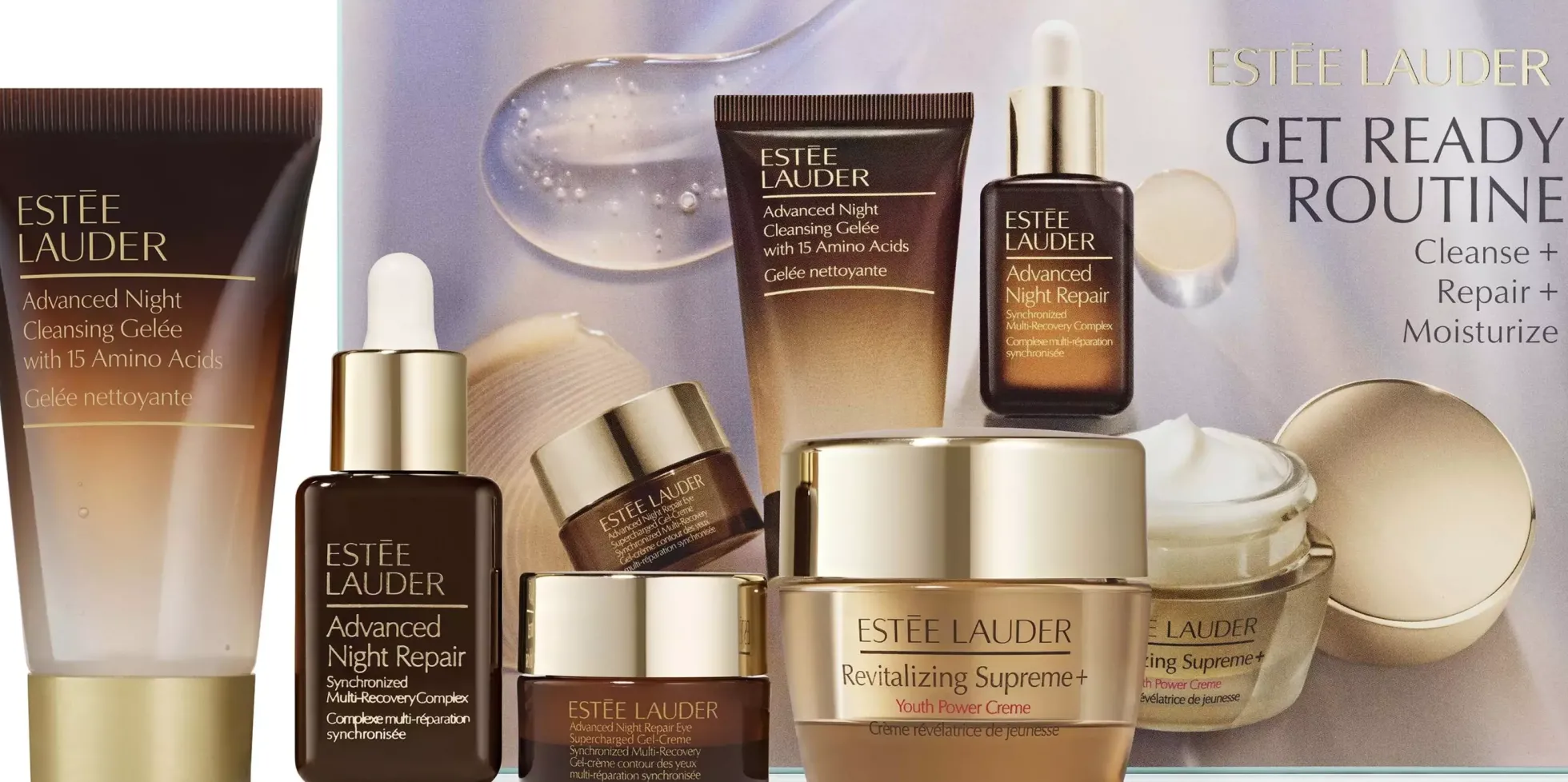 Estée Lauder Get Ready Routine Cleanse + Repair + Moisturize Starter Set