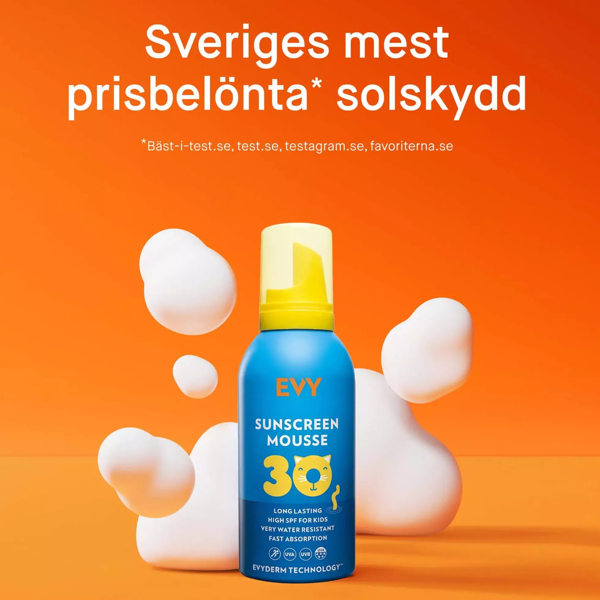 EVY Sunscreen Mousse SPF30 Kids 150 ml