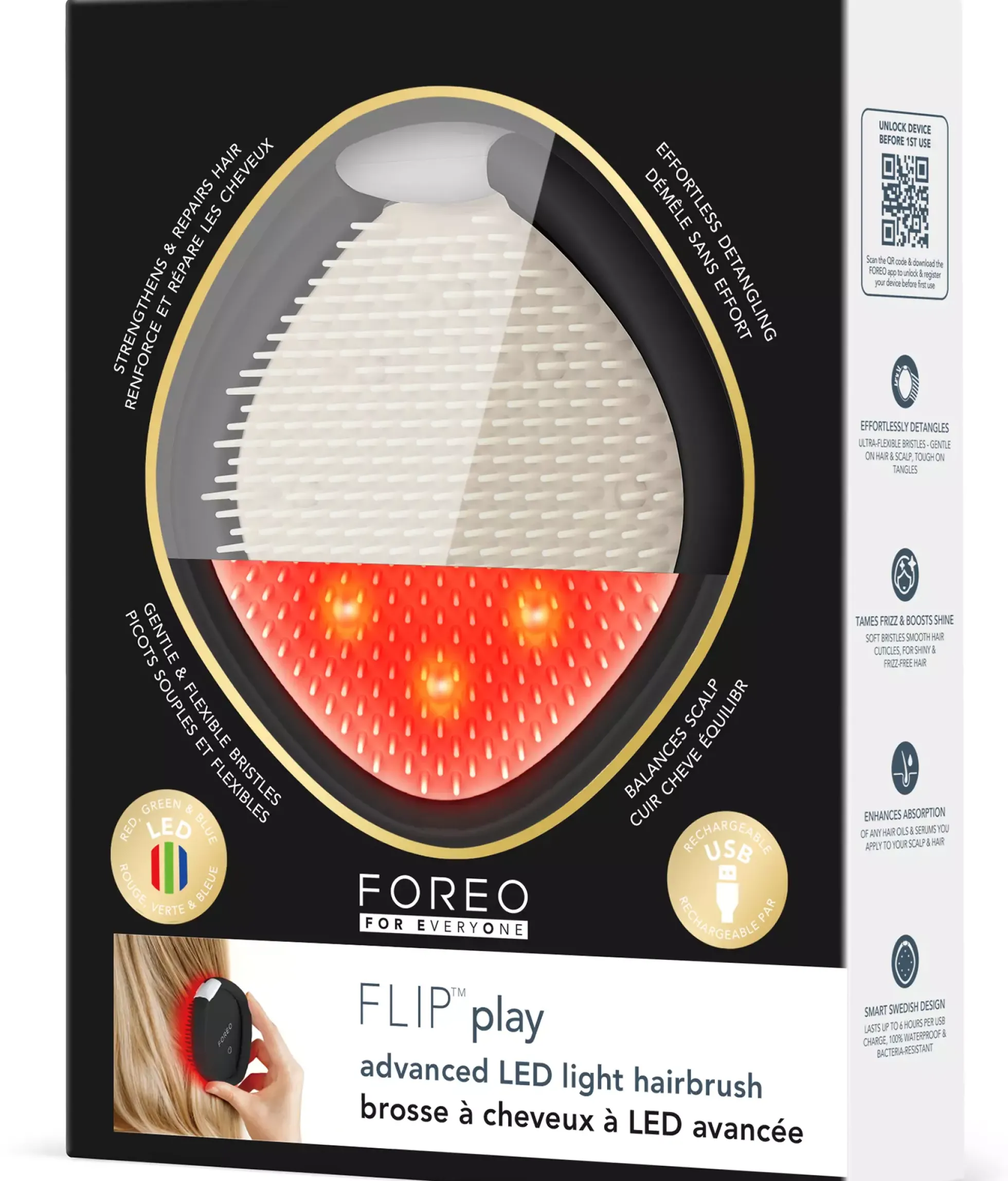 FOREOFLIP For EveryOne Play Advanced LED Light Hairbrush I Lilac You!
