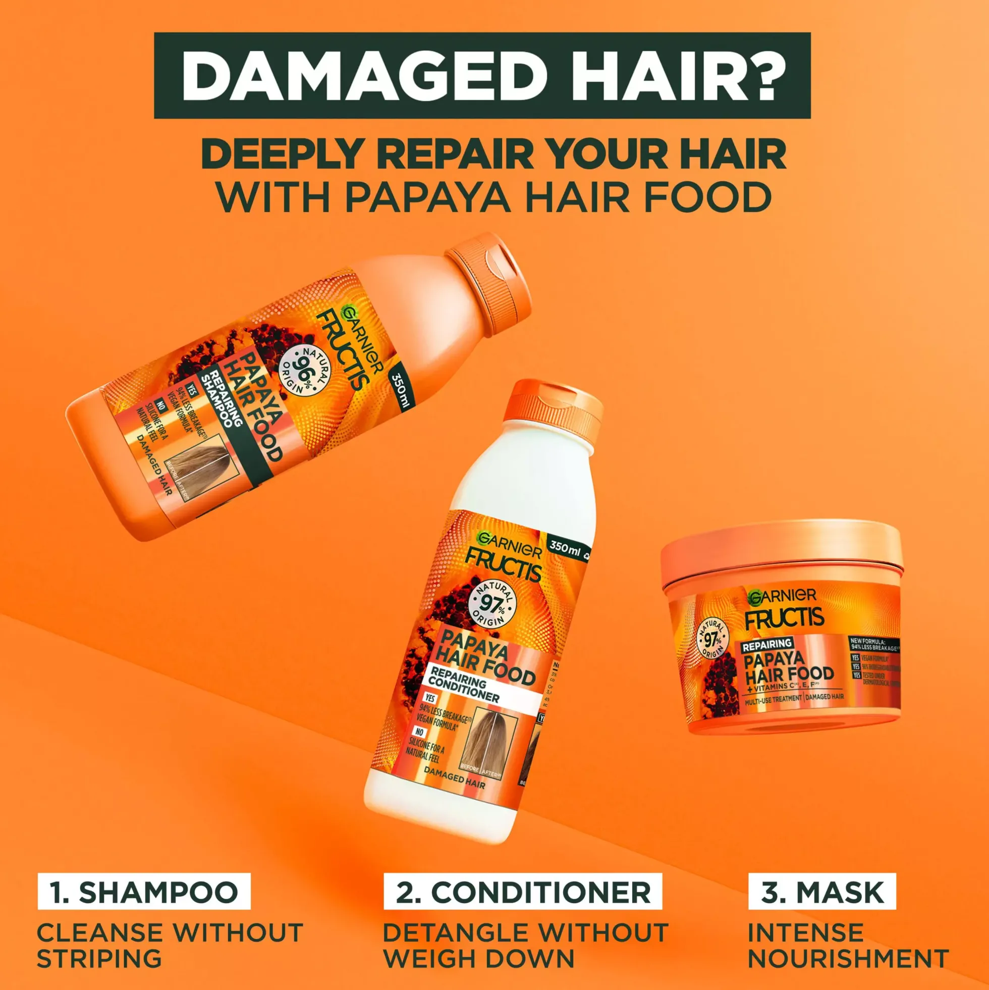 GarnierFructis Papaya Hair Food Repairing Multi-Use Treatment 400 ml