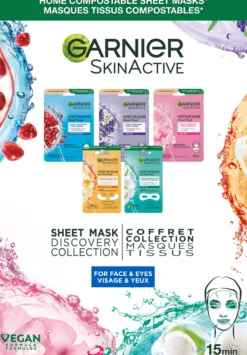 GarnierSkinActive Tissue Mask Discovery Collection for Face & Eyes for All Skin Types