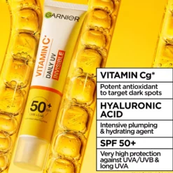 Garnier Vitamin C* Glow-Boosting Daily UV Fluid SPF50+ For Dull Skin Invisible 40 ml