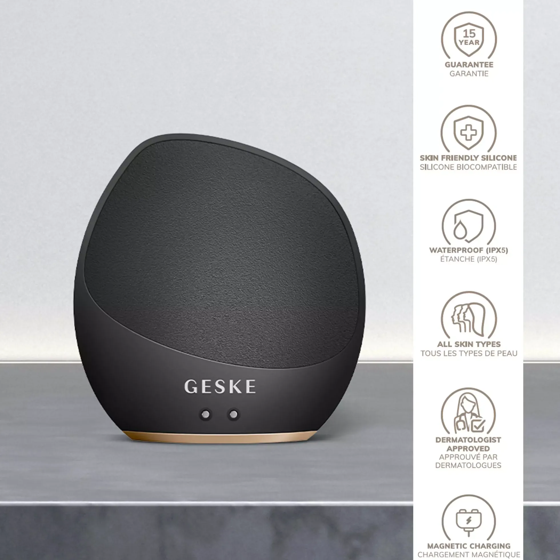 Geske 7 in 1 Sonic Body Brush Midnight