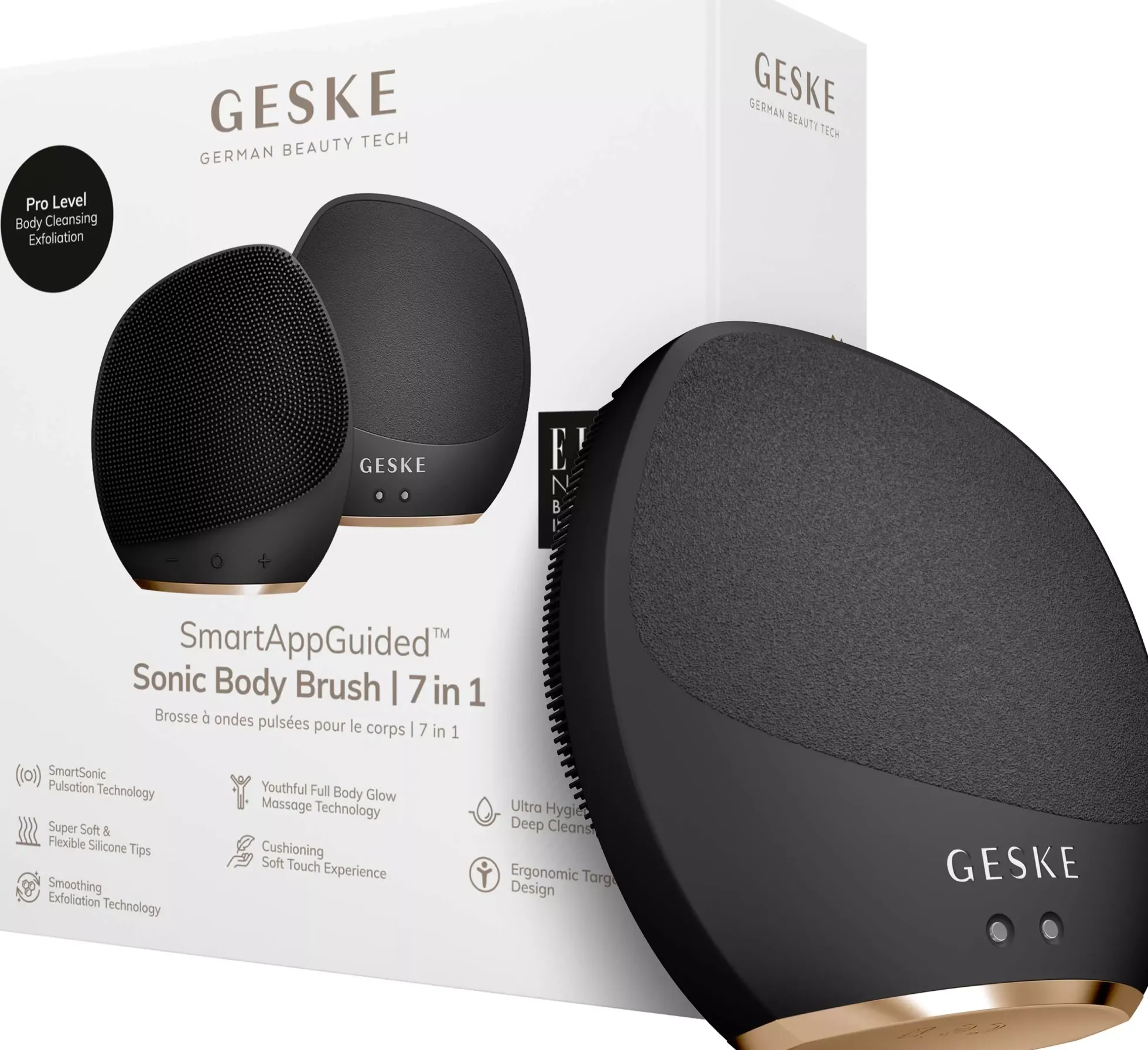 Geske 7 in 1 Sonic Body Brush Midnight