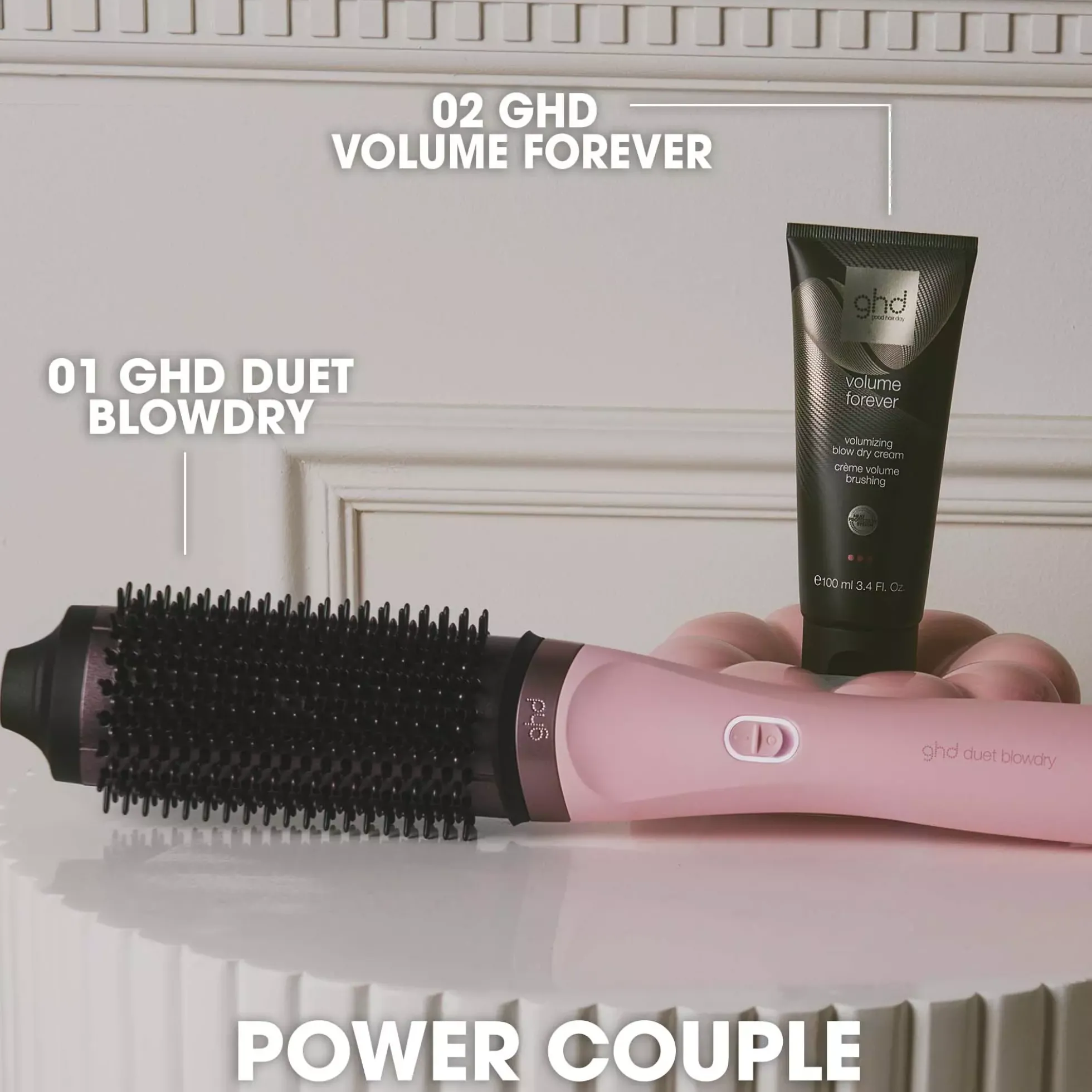 ghd Duet Blowdry Limited Edition Hair Dryer Brush in Dusted Pink