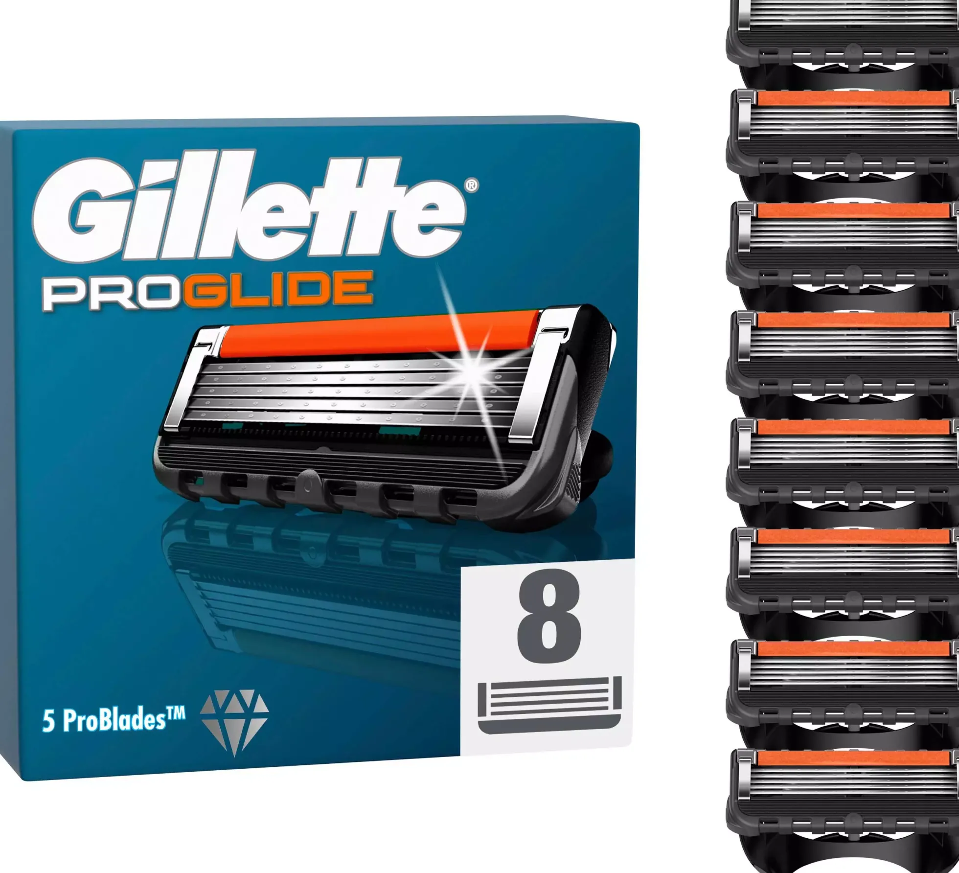 Gillette ProGlide Razor blades for men 8 pcs