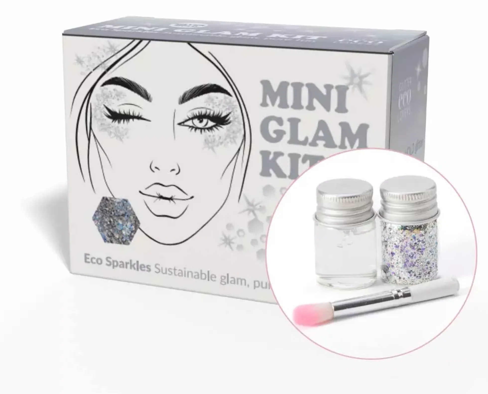 Glitter Eco Lovers Silver Holo Mini Glam Kit