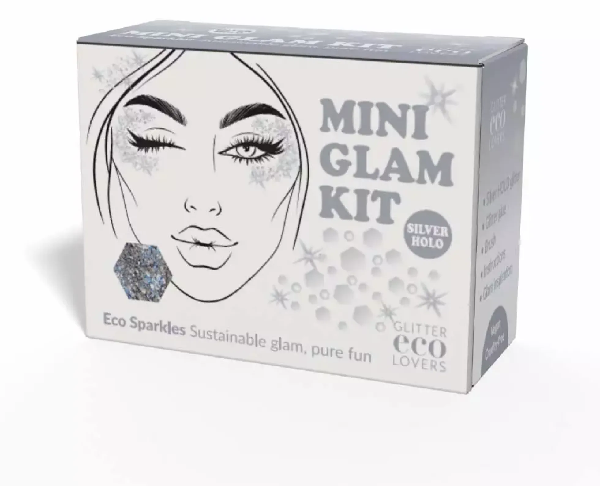 Glitter Eco Lovers Silver Holo Mini Glam Kit