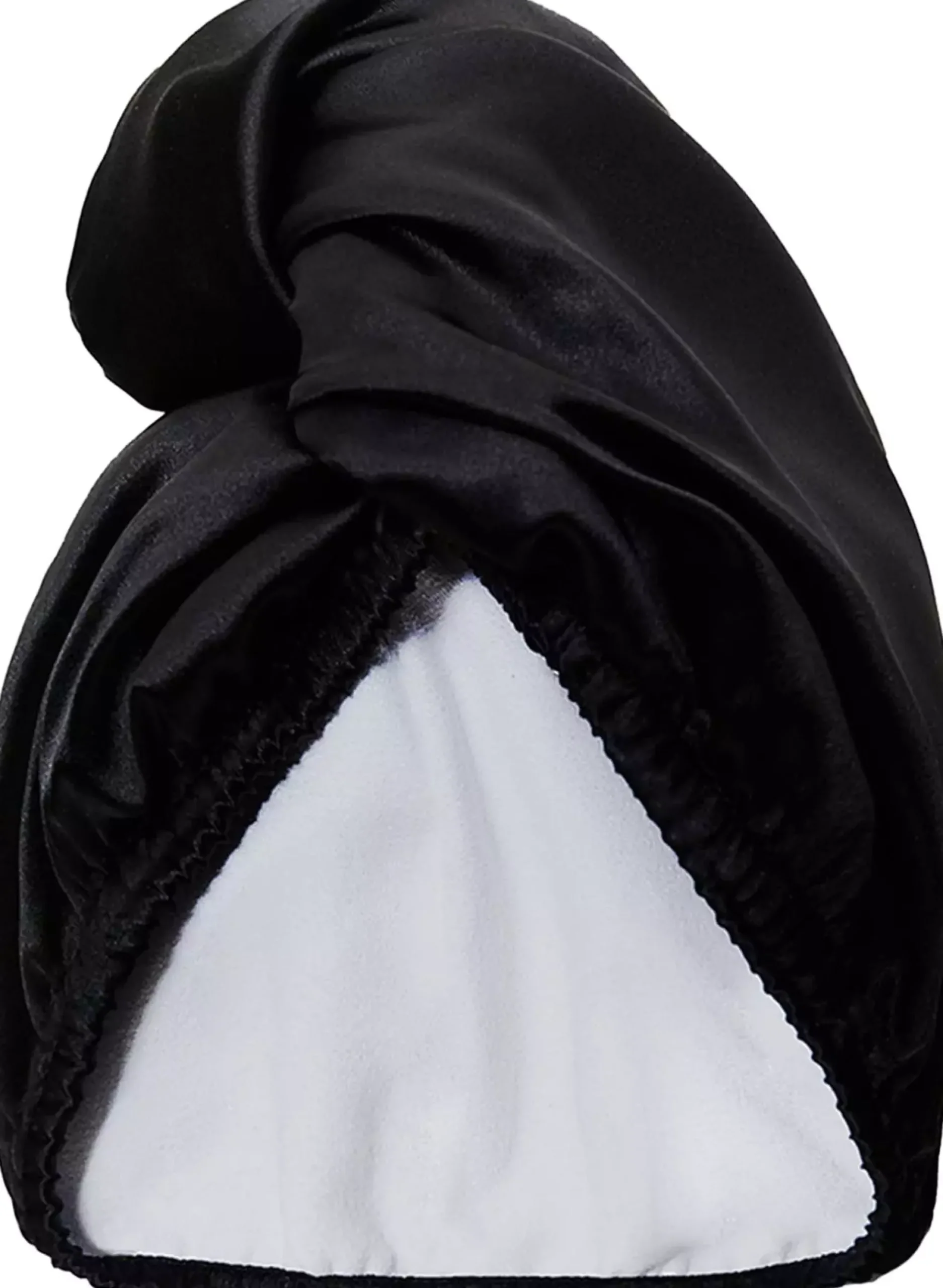 GLOV Double-Sided Satin Hair Towel Wrap Satin Black