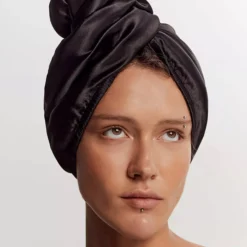 GLOV Double-Sided Satin Hair Towel Wrap Satin Black